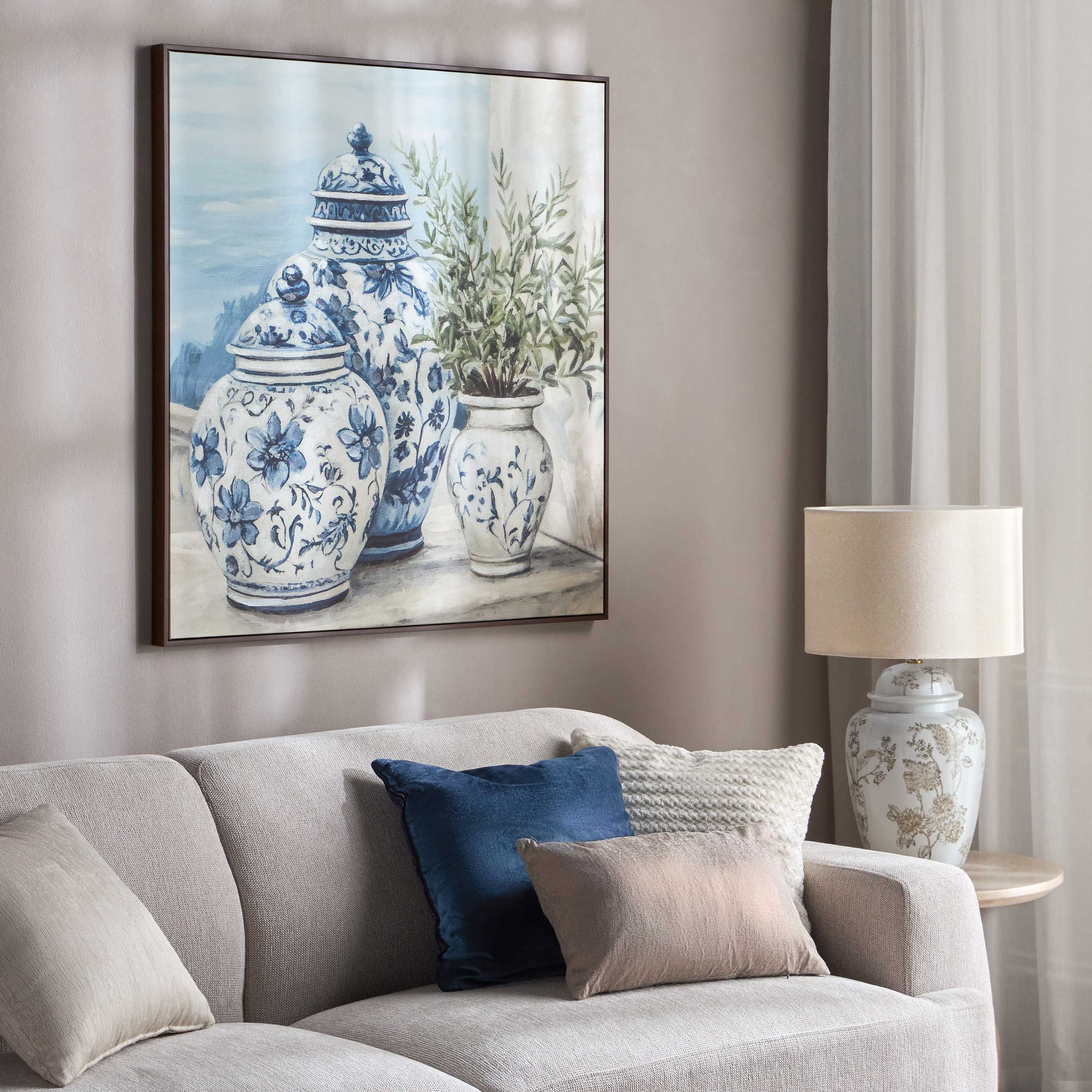 Luxe Orientale Sajida Framed Canvas Wall Art - 100x100 cm-household-walldecorandmirrors-wallart-image-3