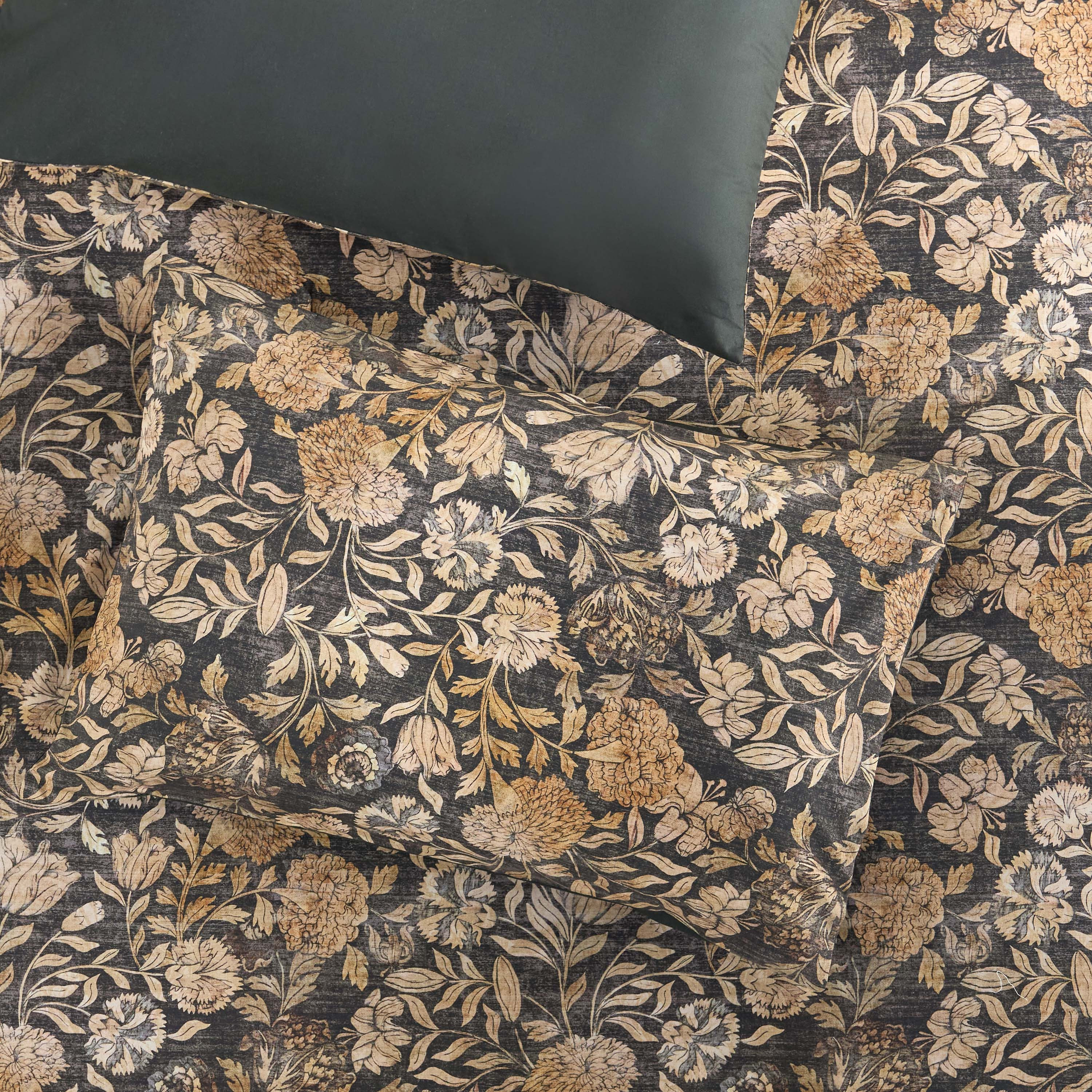 Dusk Rena Floral Print 144 Thread Count 3-Piece Super King Comforter Set - 240x260 cm-household-bedding-comfortersandbedspreads-comforters-image-3