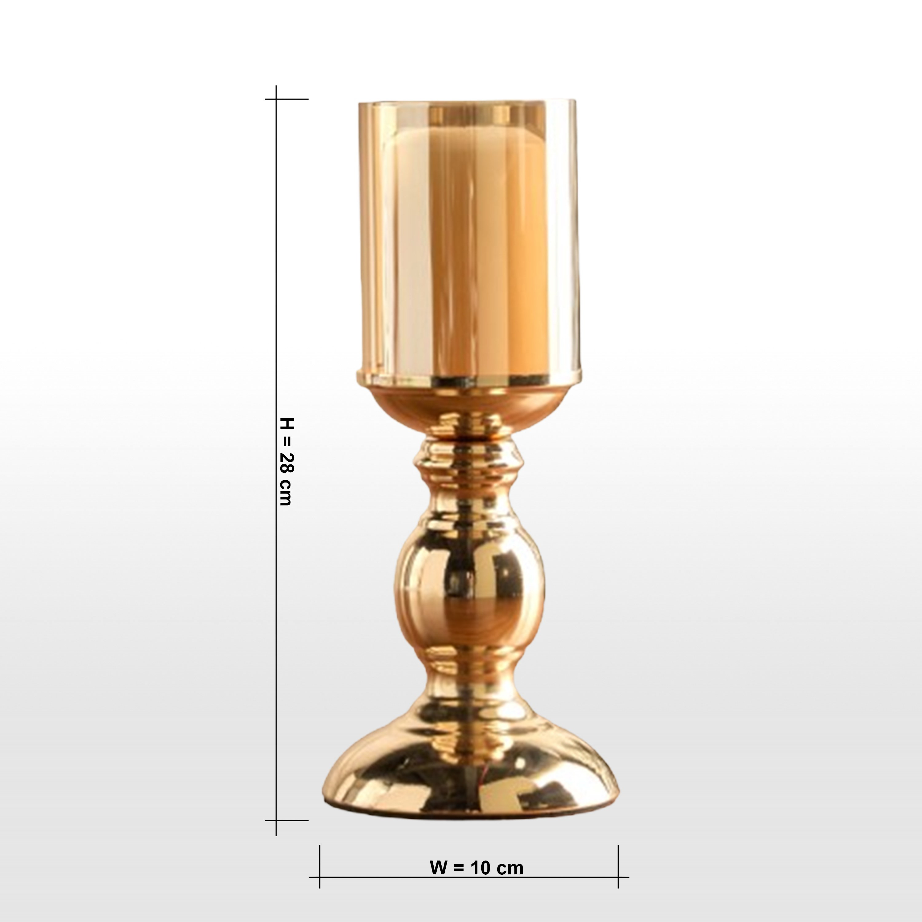 حامل شموع معدن - شيمر ميست - 28 سم-household-decor-candleholdersandlanterns-image-5