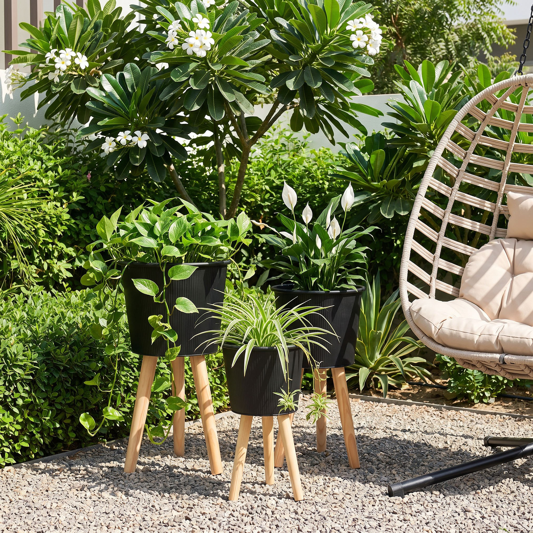 إناء زرع معدن - أريف - 43 سم-household-gardenandoutdoor-trellisandstands-plantstands-image-4