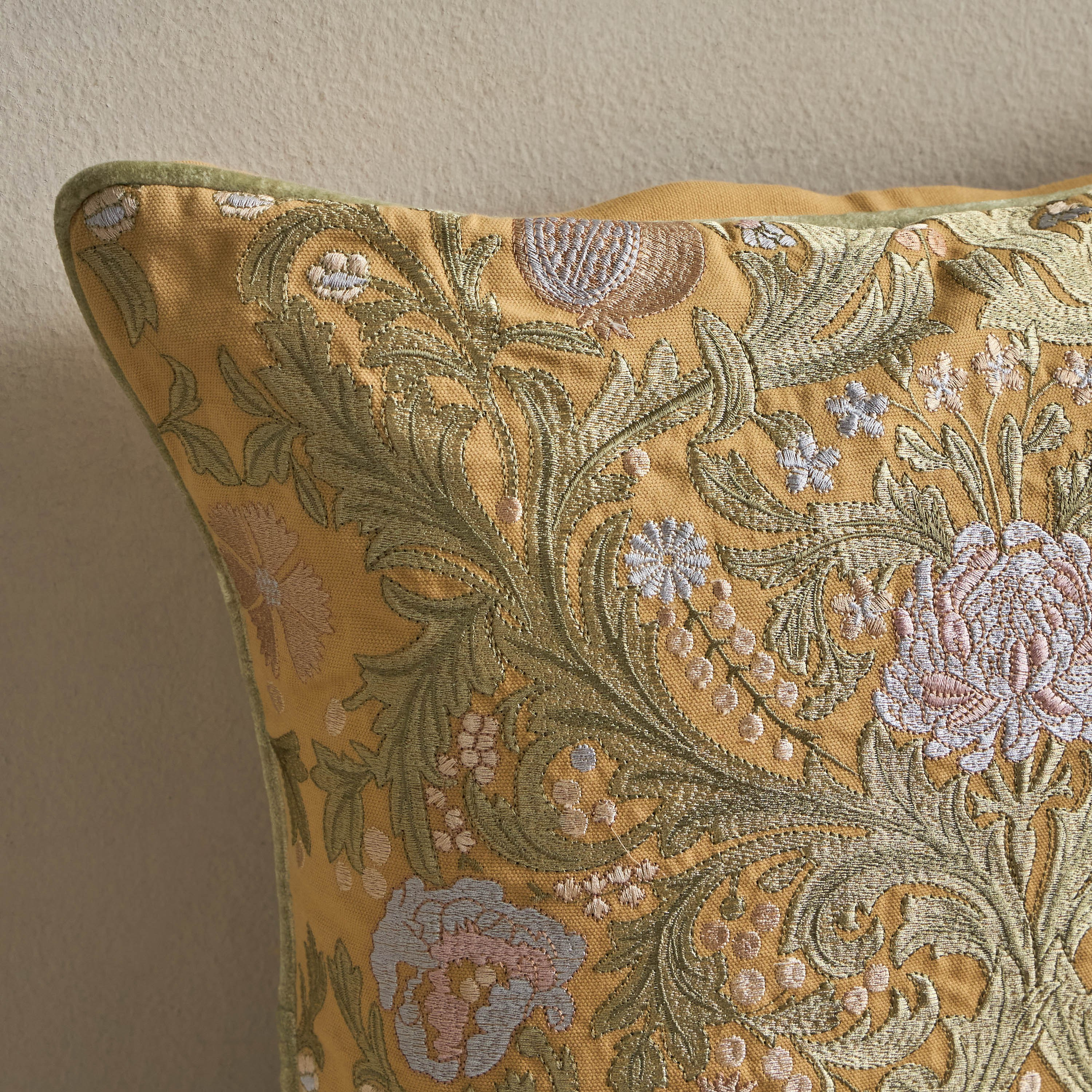 Meadows Pomegranate Embroidered Cushion Cover - 50x50 cm-household-cushionsandthrows-cushioncovers-image-2