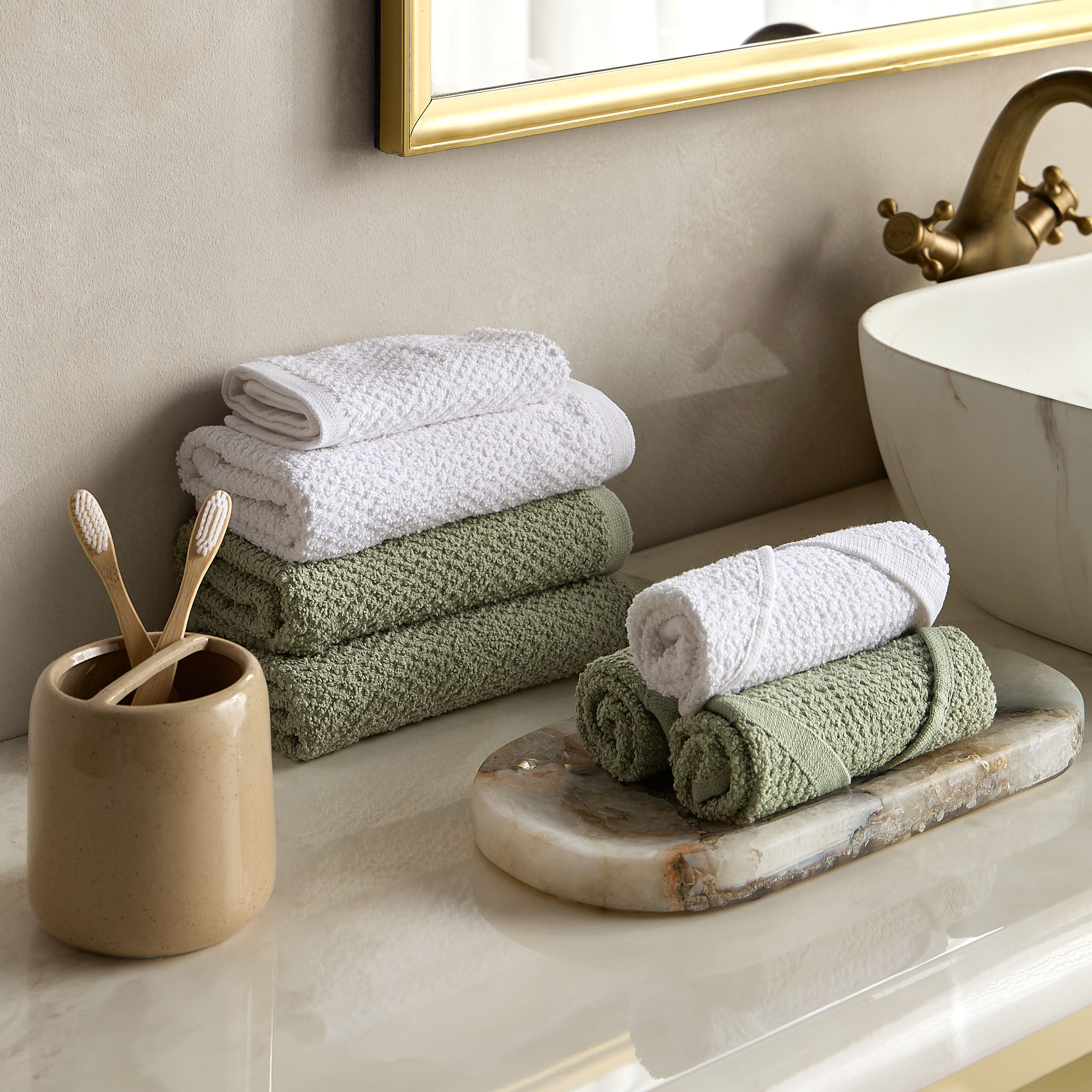 طقم مناشف صغيرة من 8 قطع بكثافة 440 جرام لكل متر مربع - سافا - 30×30 سم-household-bathandlaundry-bathlinen-towels-image-4