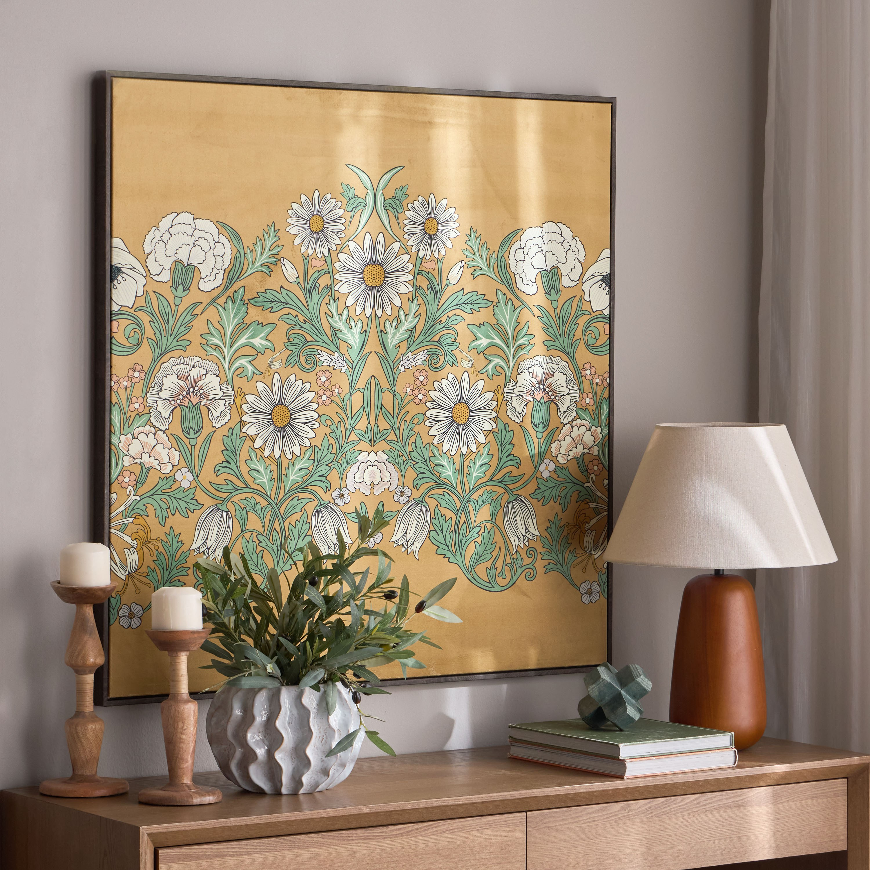 لوحة جدارية كانفاس مؤطرة - ميدوز هاورا - 100x100 سم-household-walldecorandmirrors-wallart-image-3