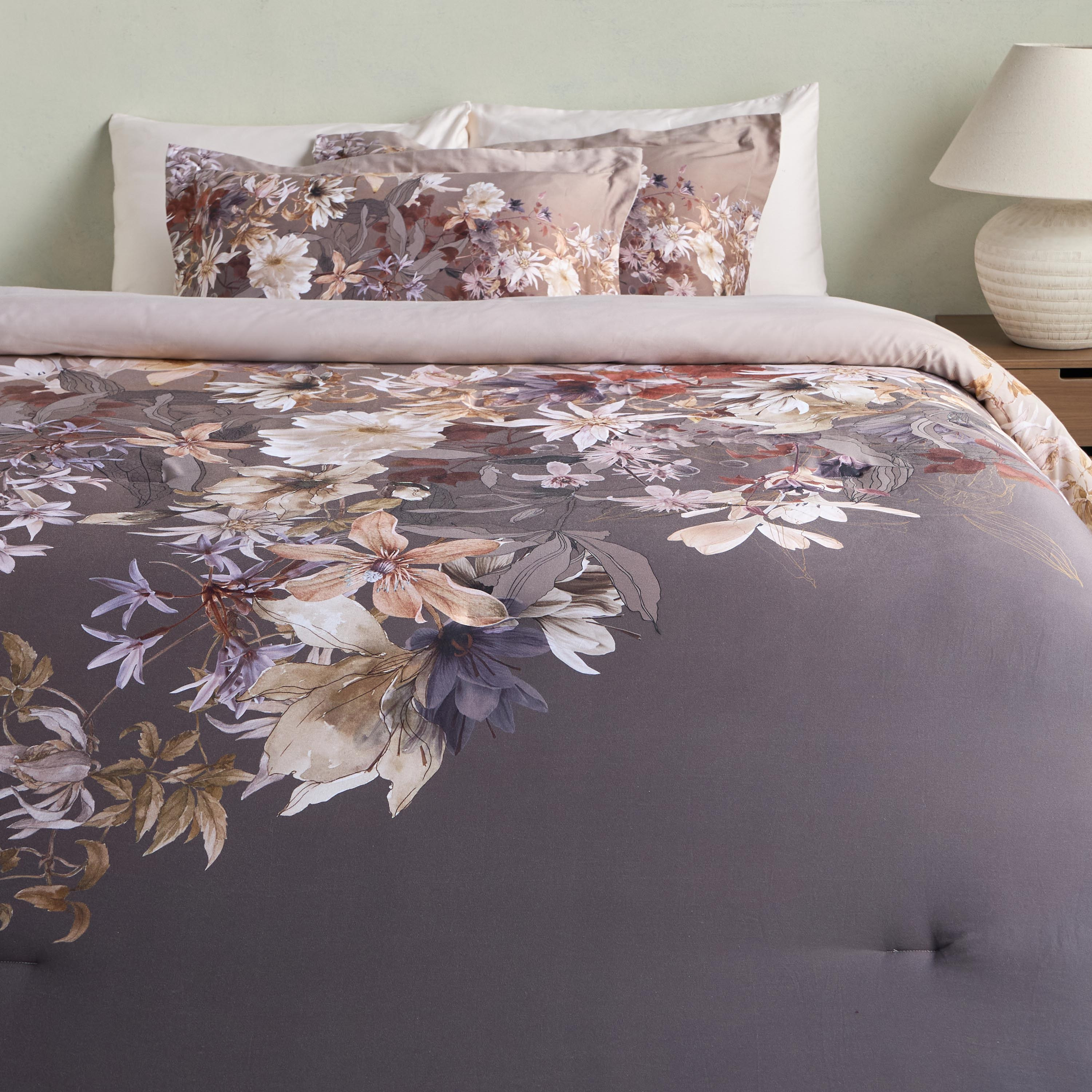 Ophelia Cotton Sateen Printed 220 Thread Count 6-Piece Super King Comforter Set - 240x260 cm-household-bedding-comfortersandbedspreads-bedinabag-image-2