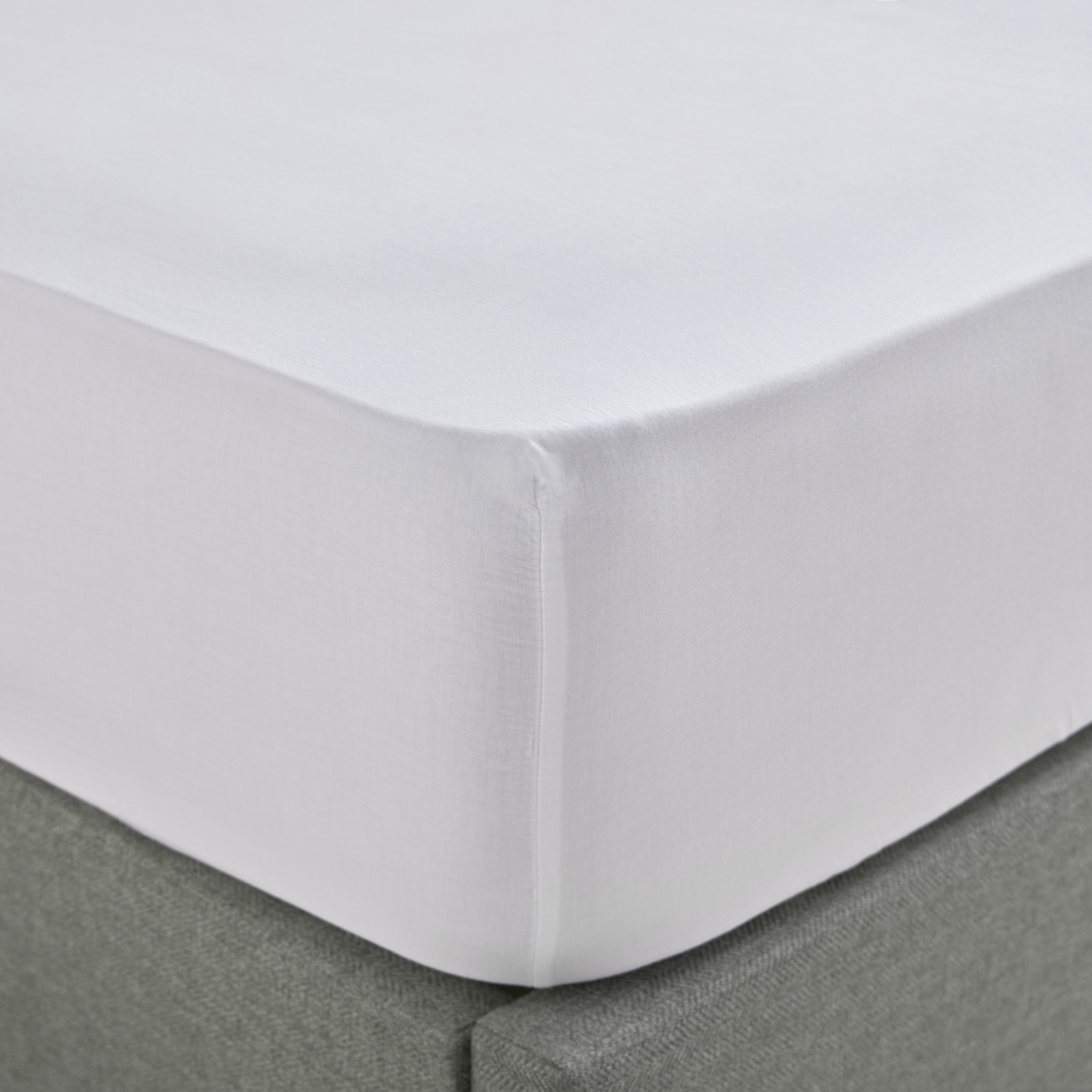 Rivana Cotton 400 Thread Count Queen Fitted Sheet - 160x200 cm-household-bedding-sheetsandpillowcases-fittedsheets-image-1