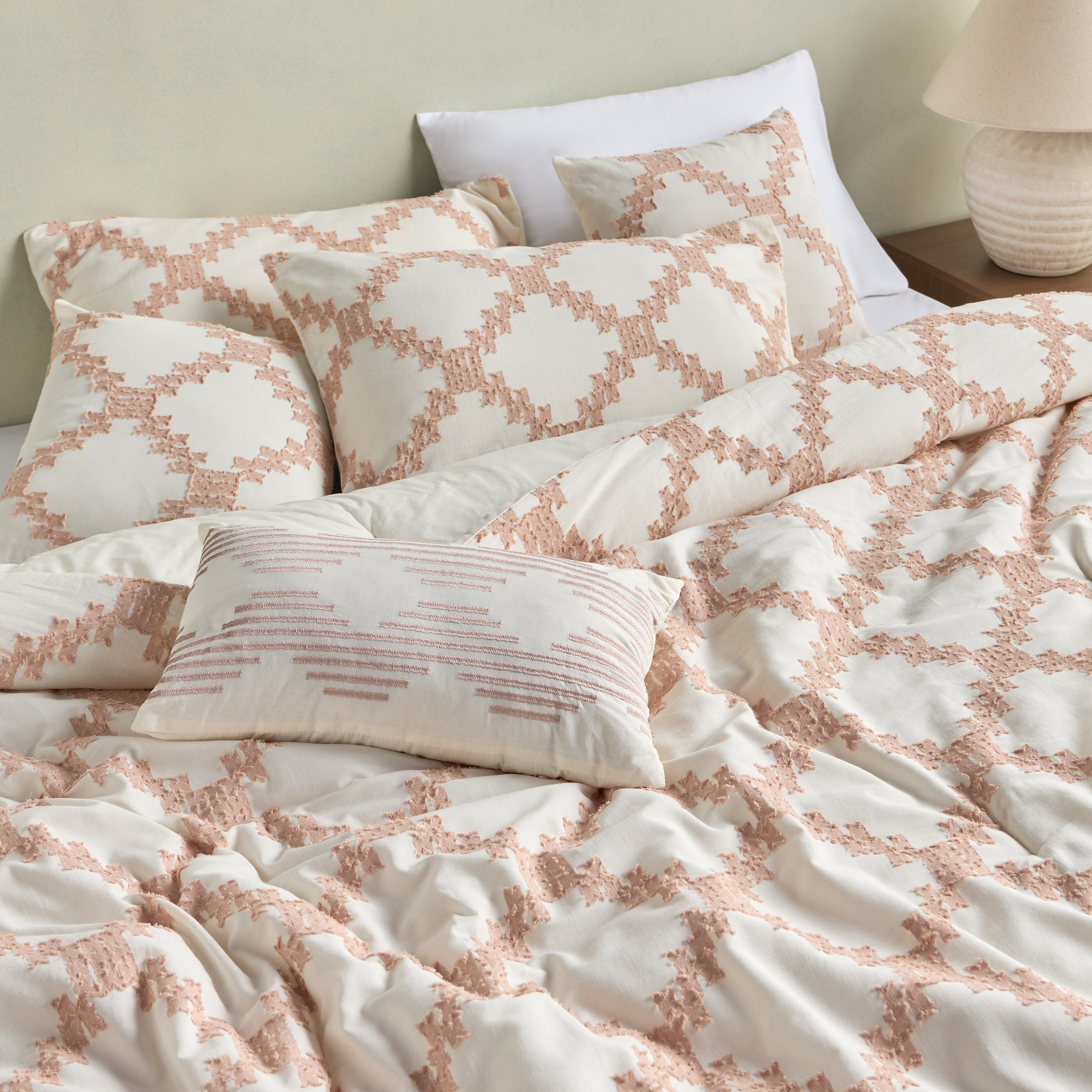 Entwine Ella Cotton Geometric 6-Piece Super King Comforter Set - 240x260 cm-household-bedding-comfortersandbedspreads-comforters-image-5