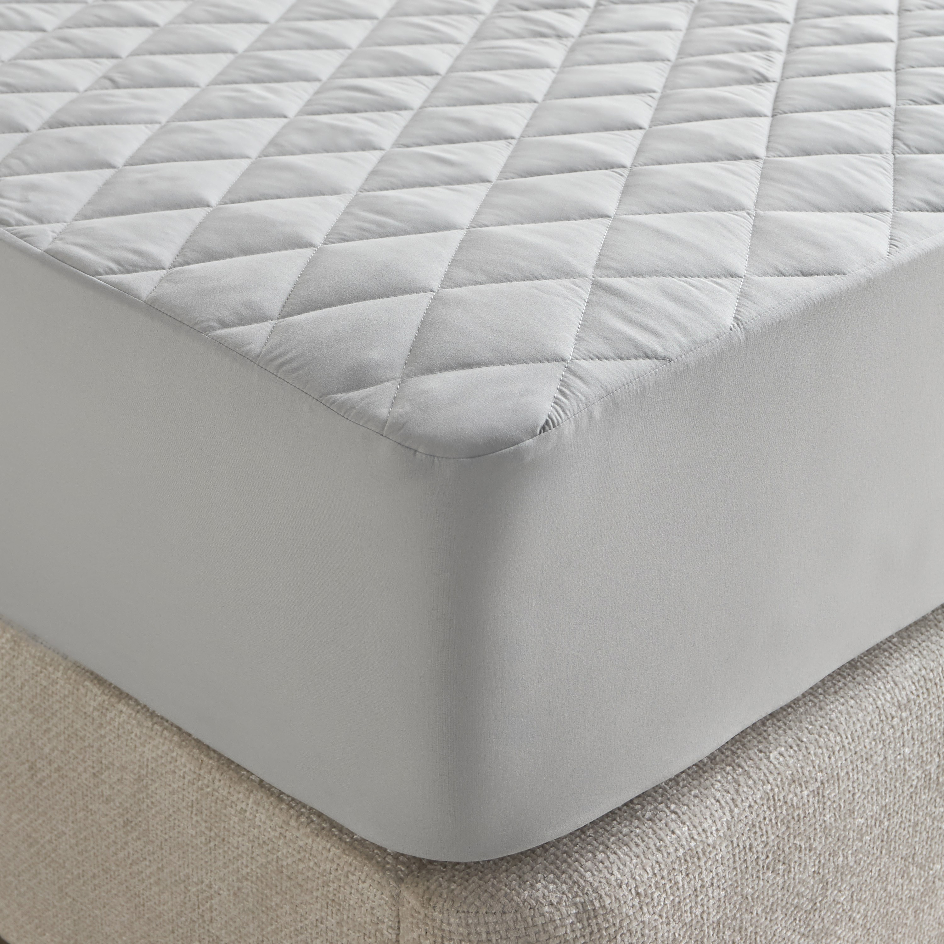 واقي مرتبة كامل مضاد للمياه من الألياف الدقيقة - 120x200 سم-household-bedding-mattresstoppersandprotectors-mattressprotectors-image-1