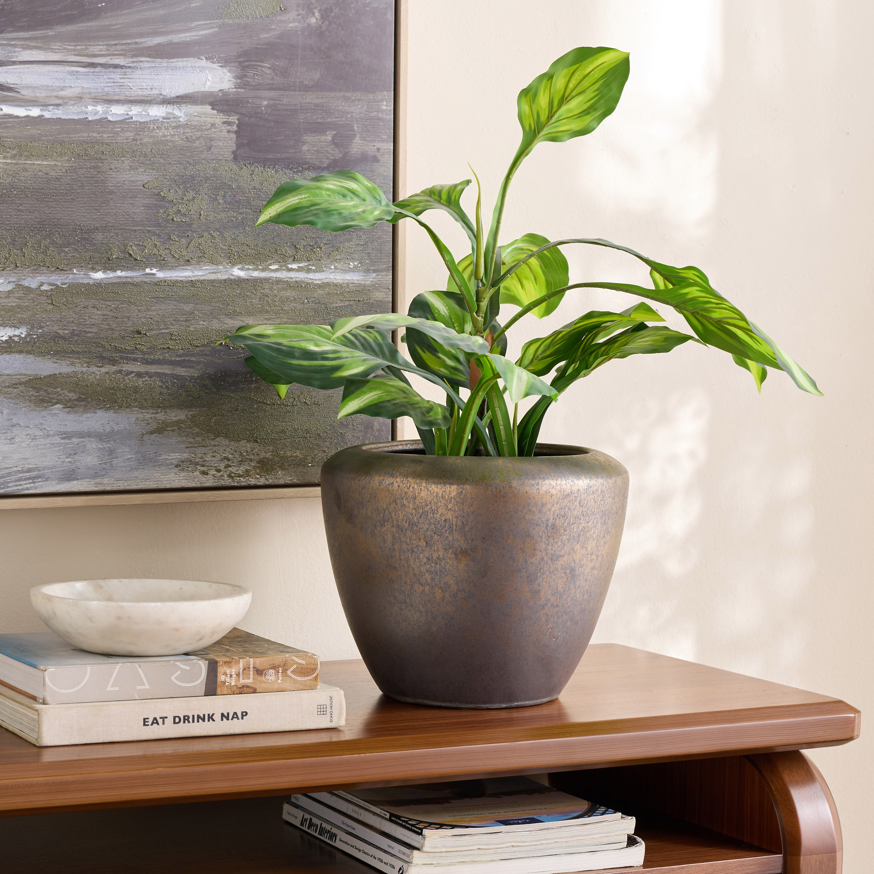 إناء زرع سيراميك برونزي - داروس - 24 سم-household-gardenandoutdoor-potsandplanters-planters-image-3