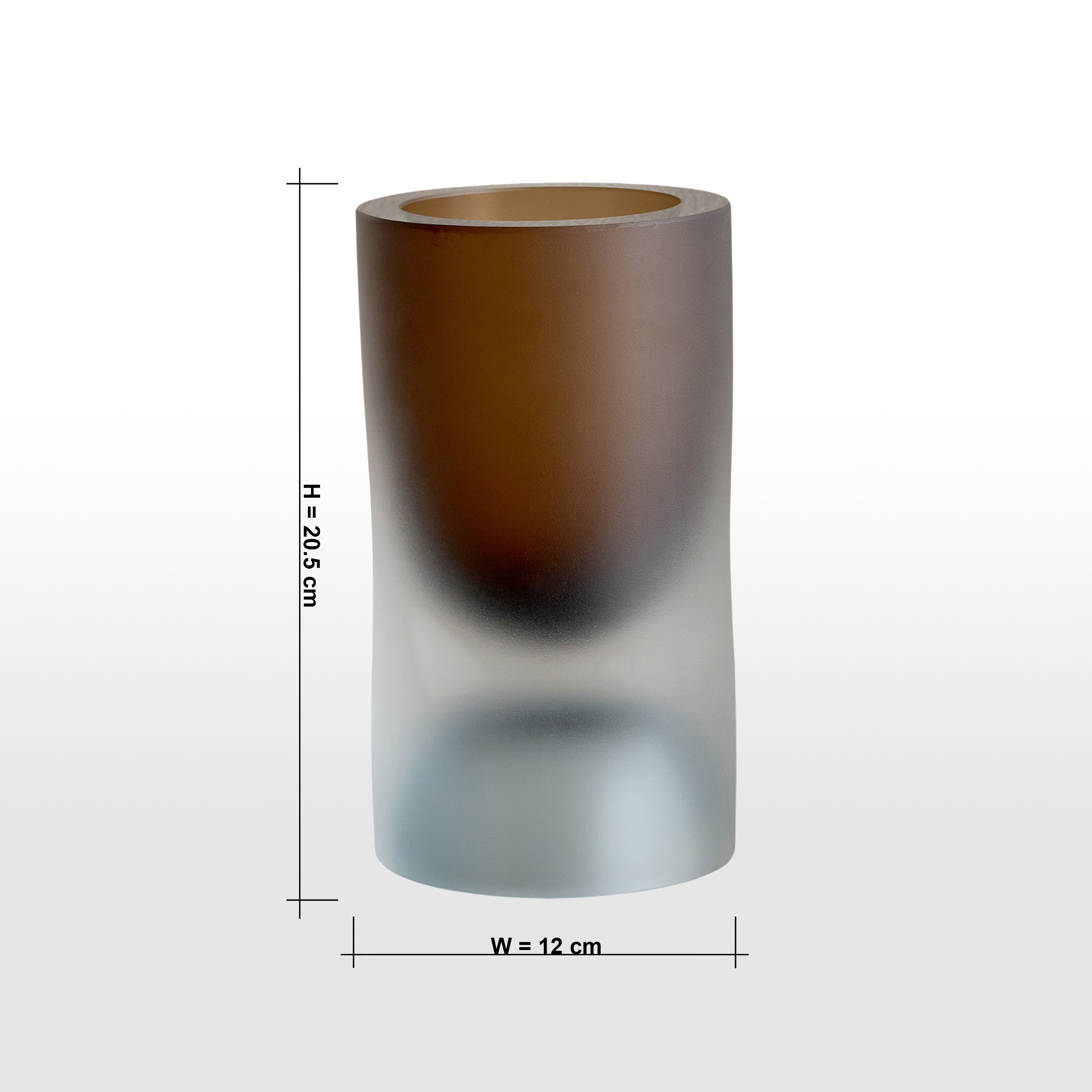 Noor Frosted Glass Vase - 21 cm-household-decor-vasesandbowls-image-4