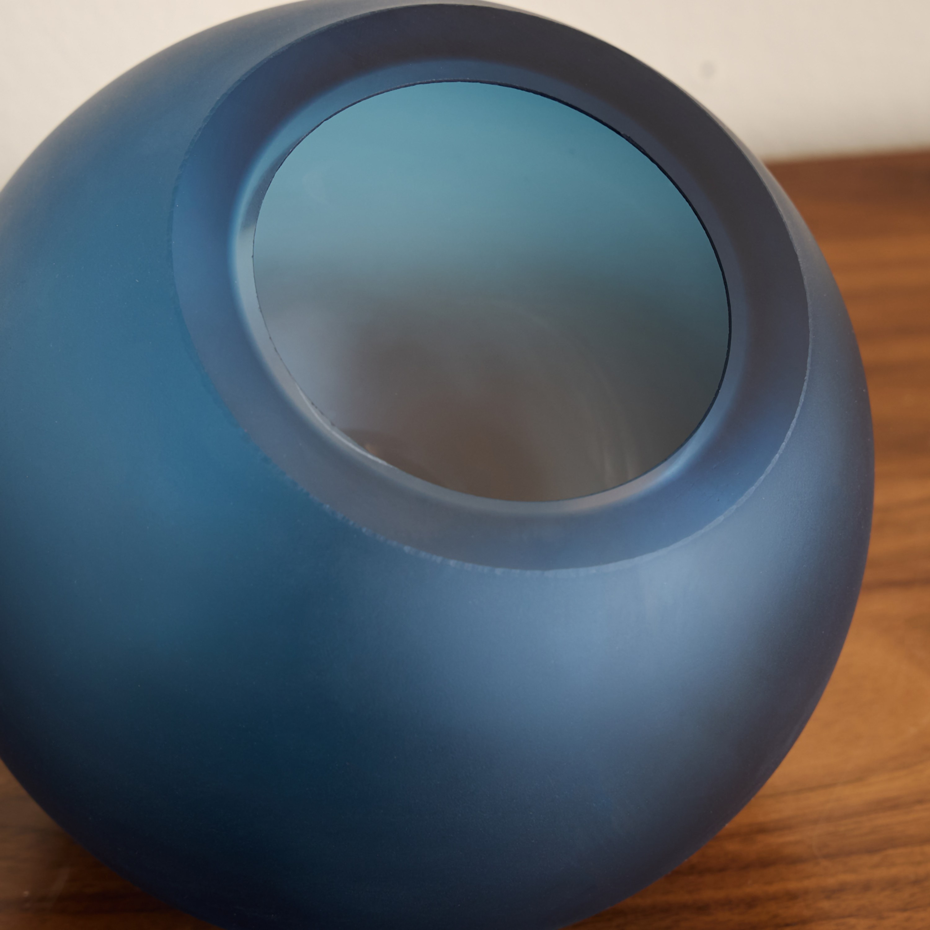 Noor Frosted Slant Glass Decorative Bowl - 19 cm-household-decor-vasesandbowls-image-2