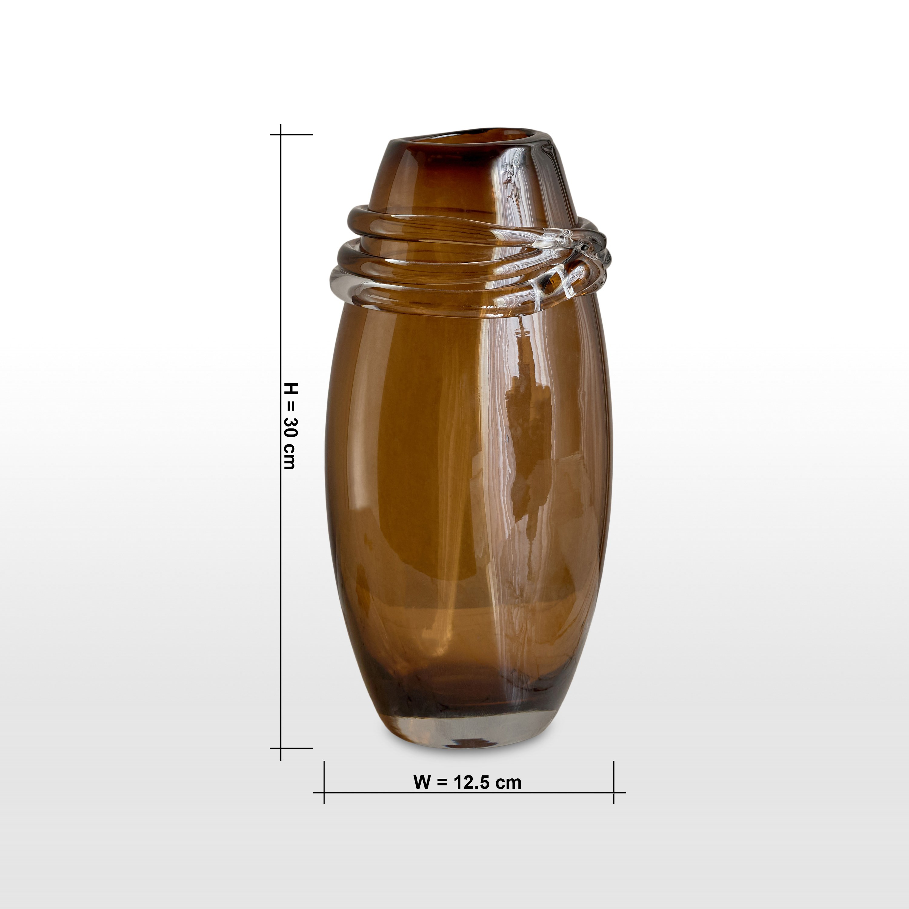 Luxe Nottorno Glass Vase - 30 cm-household-decor-vasesandbowls-image-4