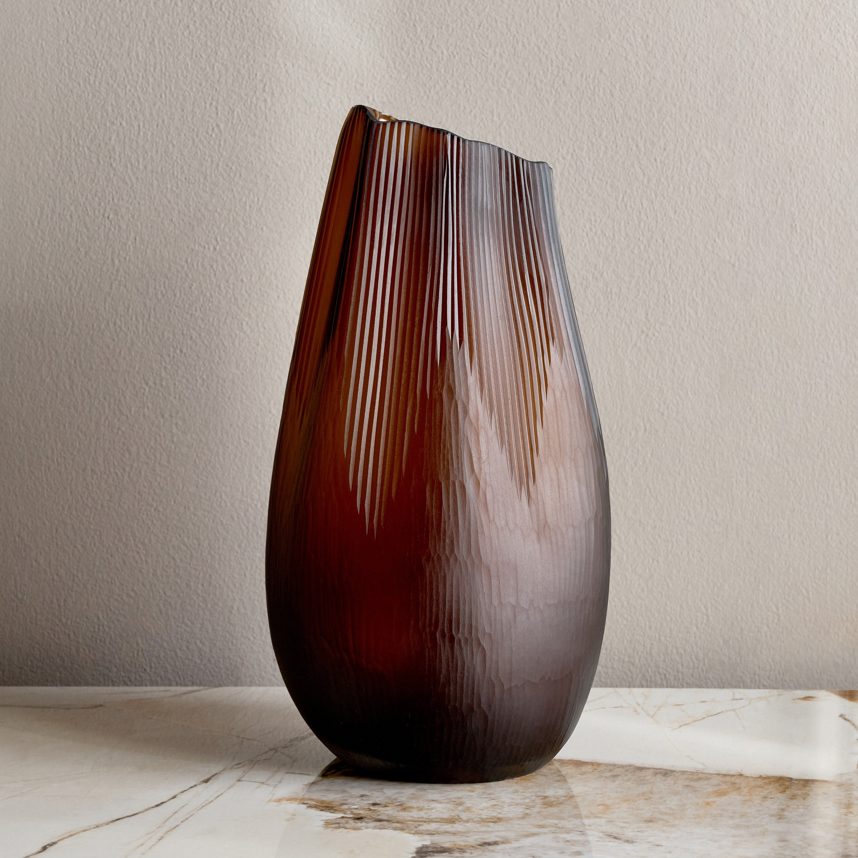 مزهرية زجاج بفتحة مائلة - نوكتيس لوكس - 40 سم-household-decor-vasesandbowls-image-1