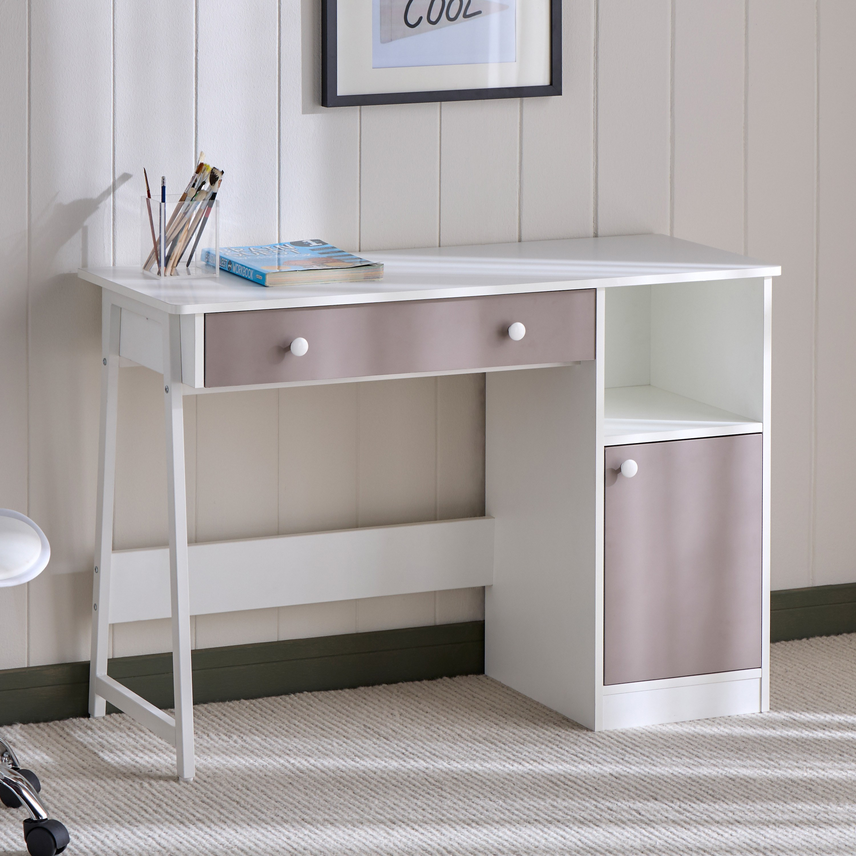 Lionel Study Desk with Cabinet and Chair