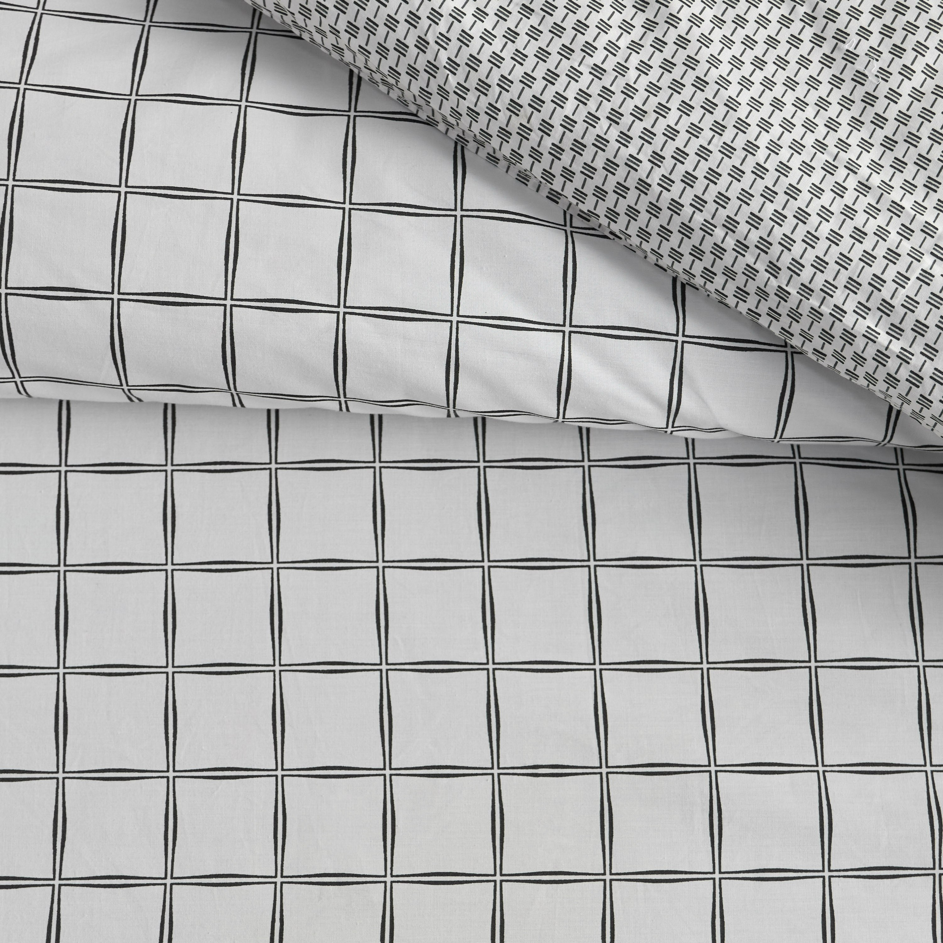 Noire Aidyl Cotton Checked 200 Thread Count 3-Piece Super King Comforter Set - 240x260 cm-household-bedding-comfortersandbedspreads-comforters-image-4