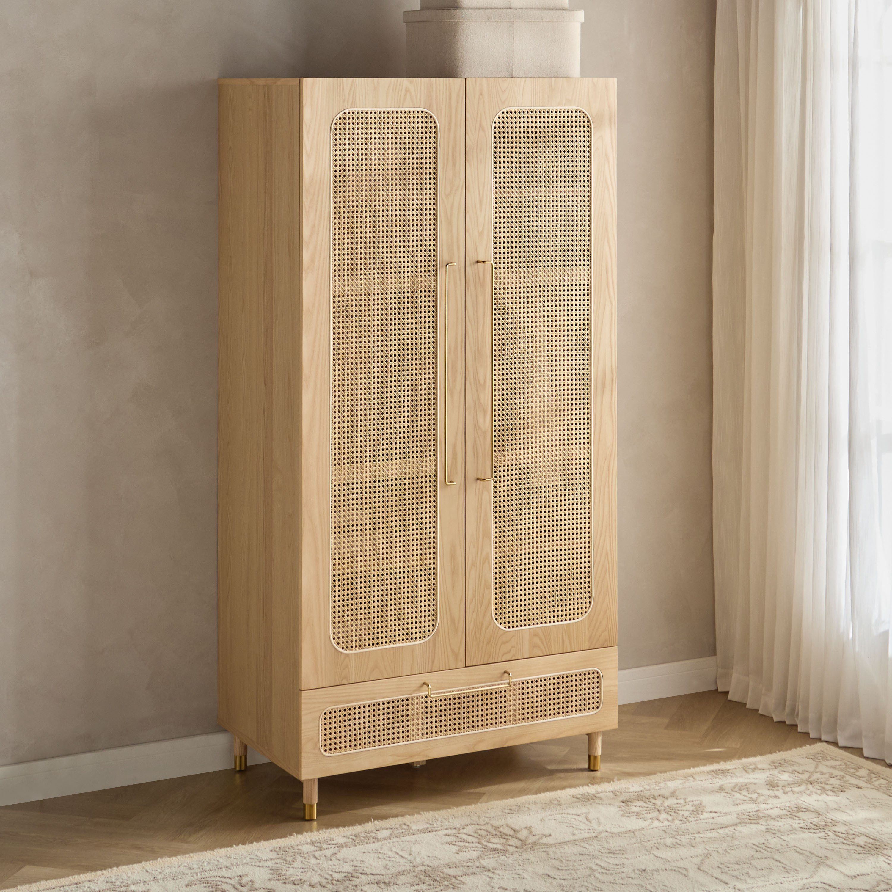 Anasa 2-Door Wardrobe with Drawer