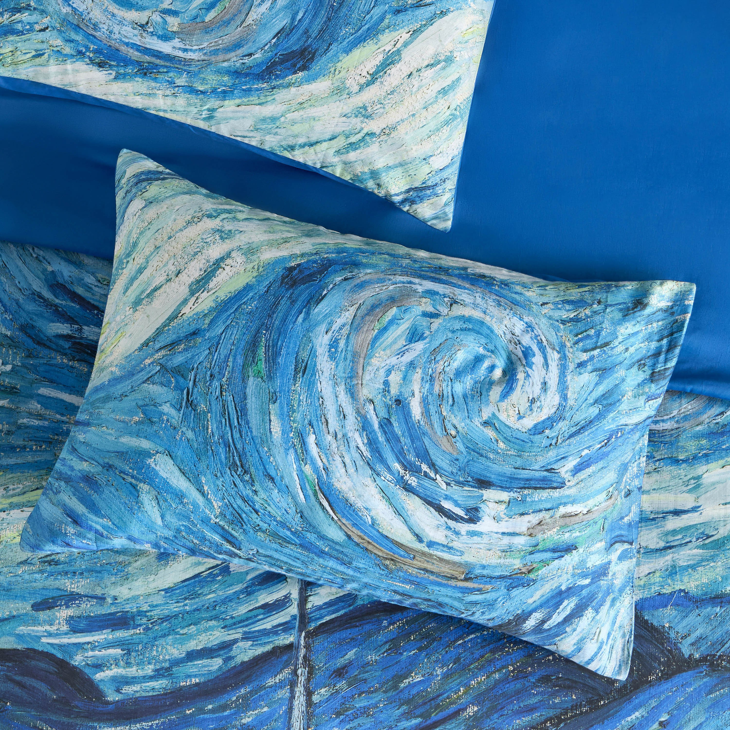 Van Gogh Starry Night Cotton 220 Thread Count 3-Piece Super King Duvet Cover Set - 220x260 cm-household-bedding-duvetandcovers-duvetcovers-image-3