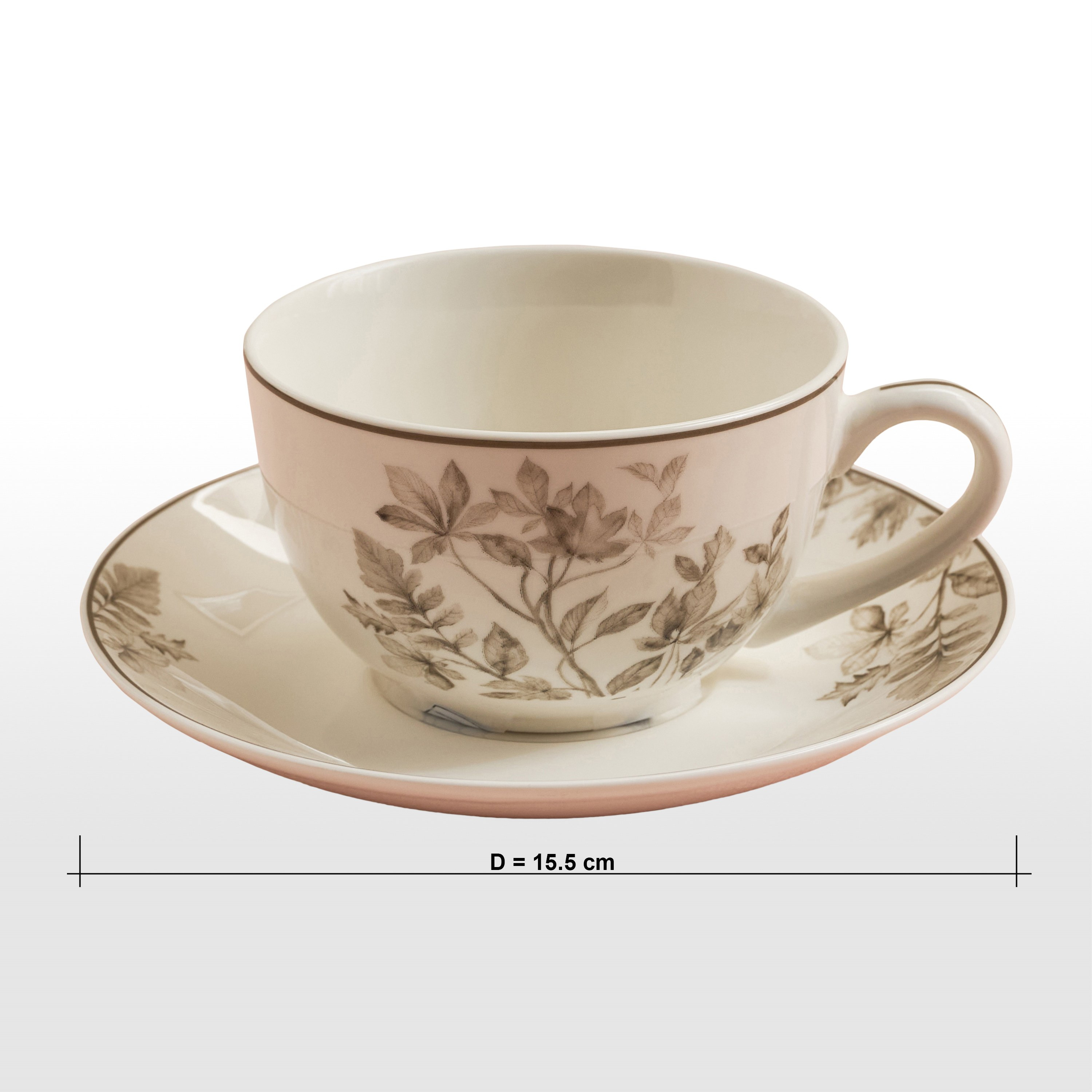 Marigold New Bone China Tea Cup and Saucer Set - 270 ml-household-dining-teaandcoffee-mugsandcups-image-5