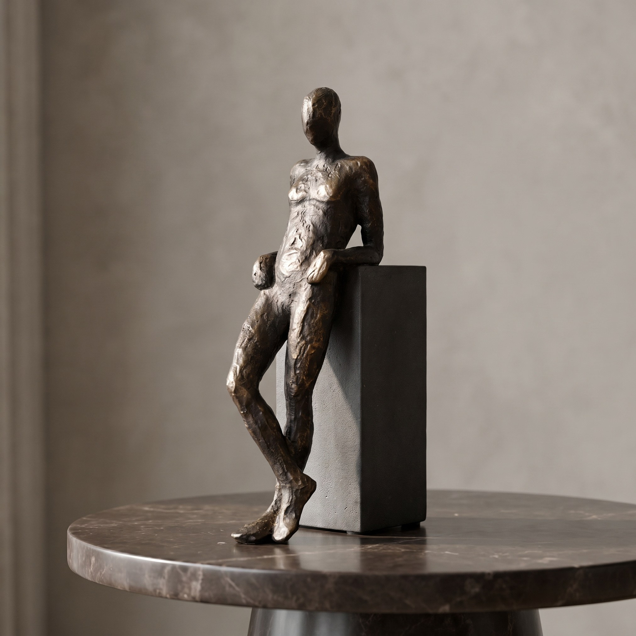 تمثال رجل واقف رحيل من الراتنج - نوماد - 28 سم-household-decor-decorativeobjectsandsculptures-image-1
