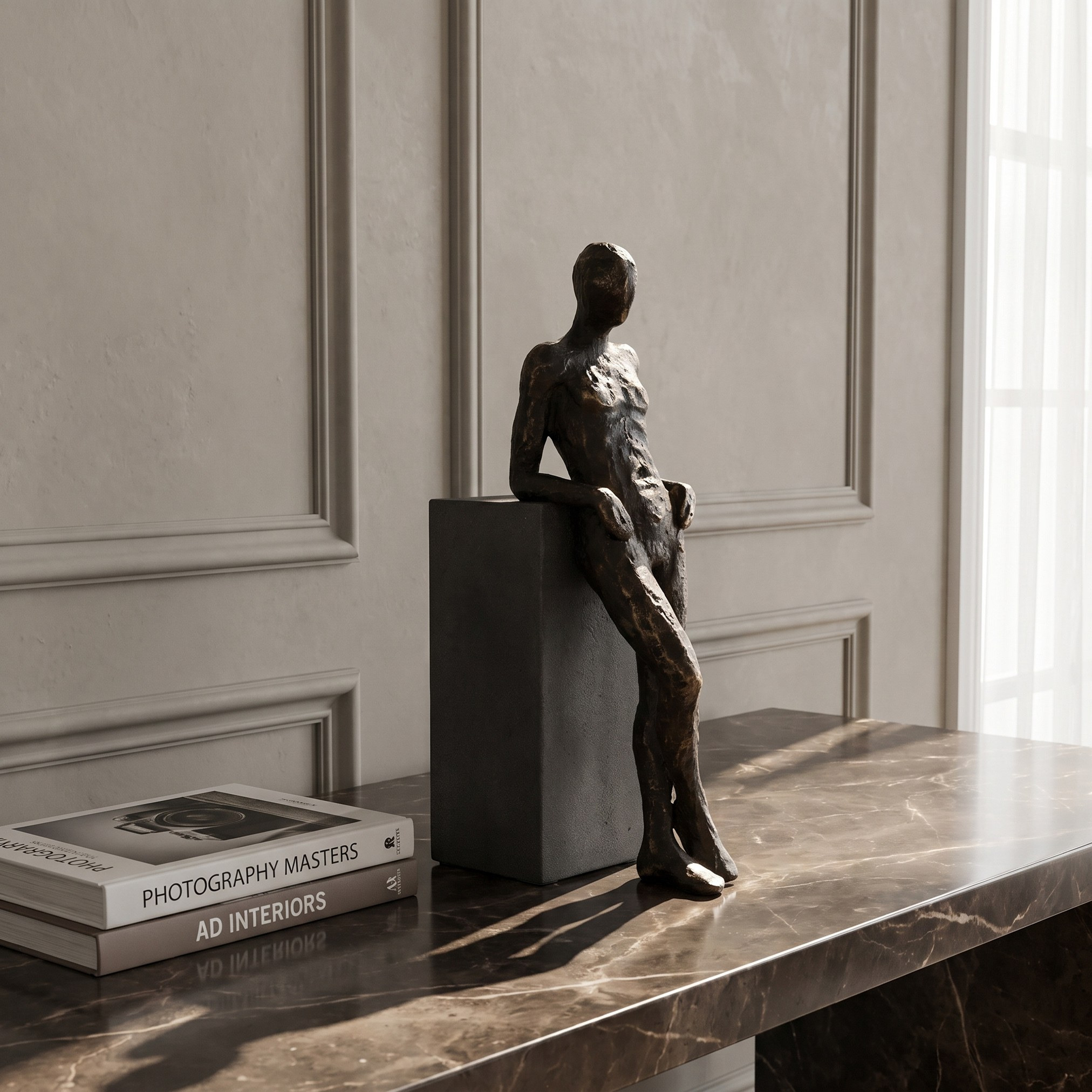 تمثال رجل واقف رحيل من الراتنج - نوماد - 28 سم-household-decor-decorativeobjectsandsculptures-image-4