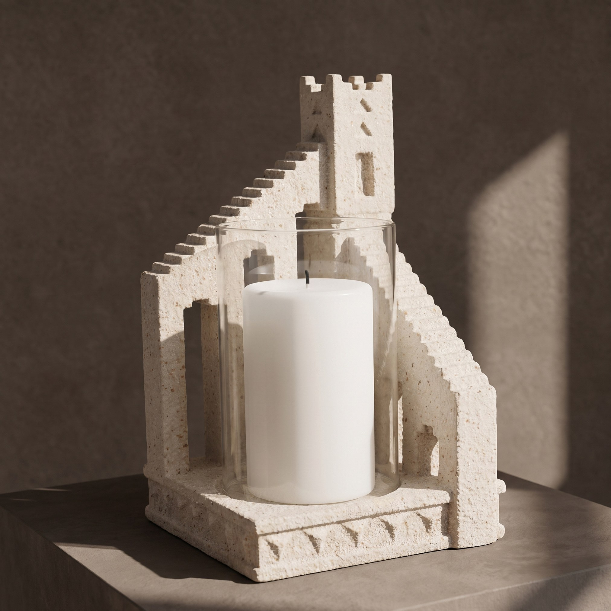 Madar-Nomad Sulaimani Resin Pillar Candleholder - 25 cm-household-decor-candleholdersandlanterns-image-1