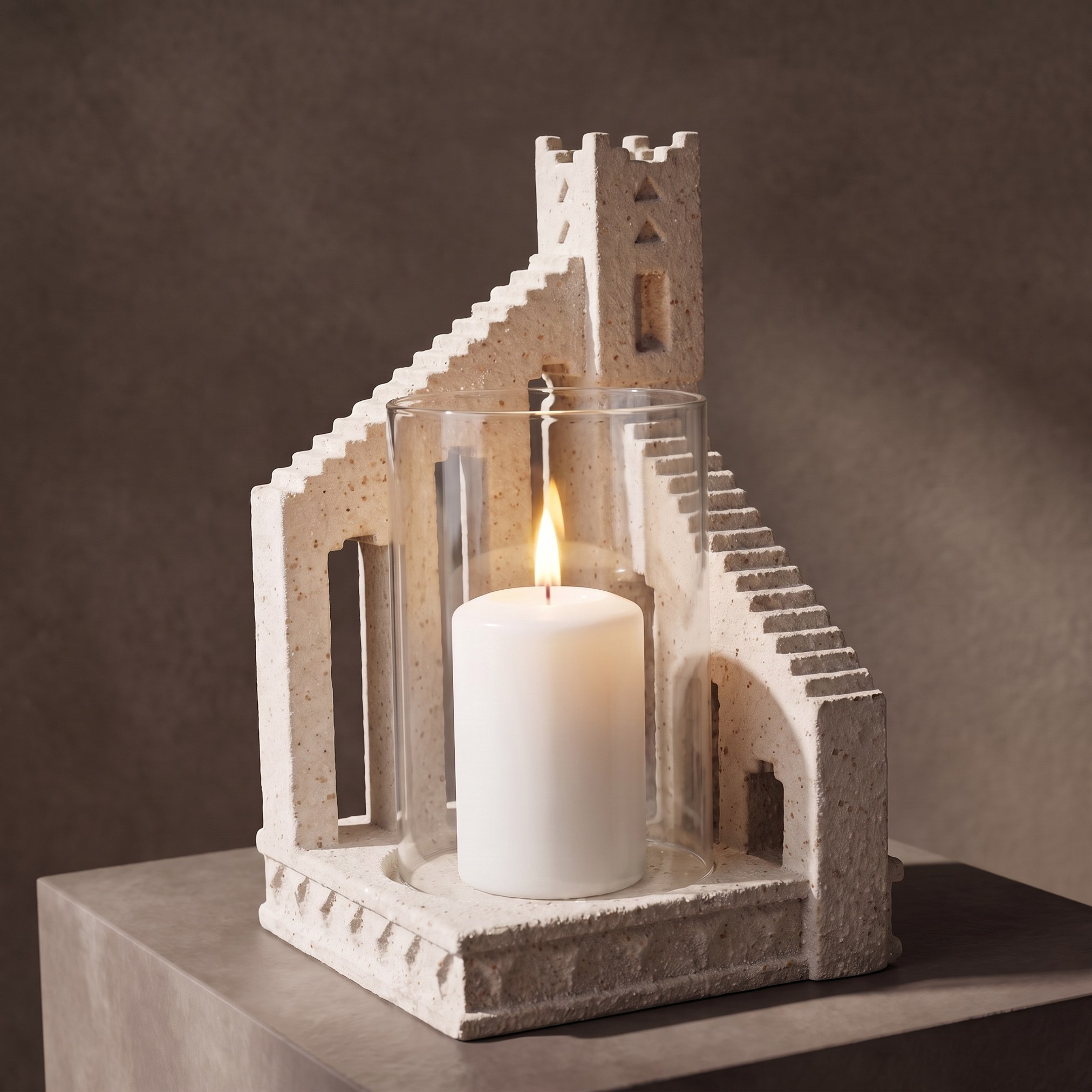 Madar-Nomad Sulaimani Resin Pillar Candleholder - 25 cm-household-decor-candleholdersandlanterns-image-2