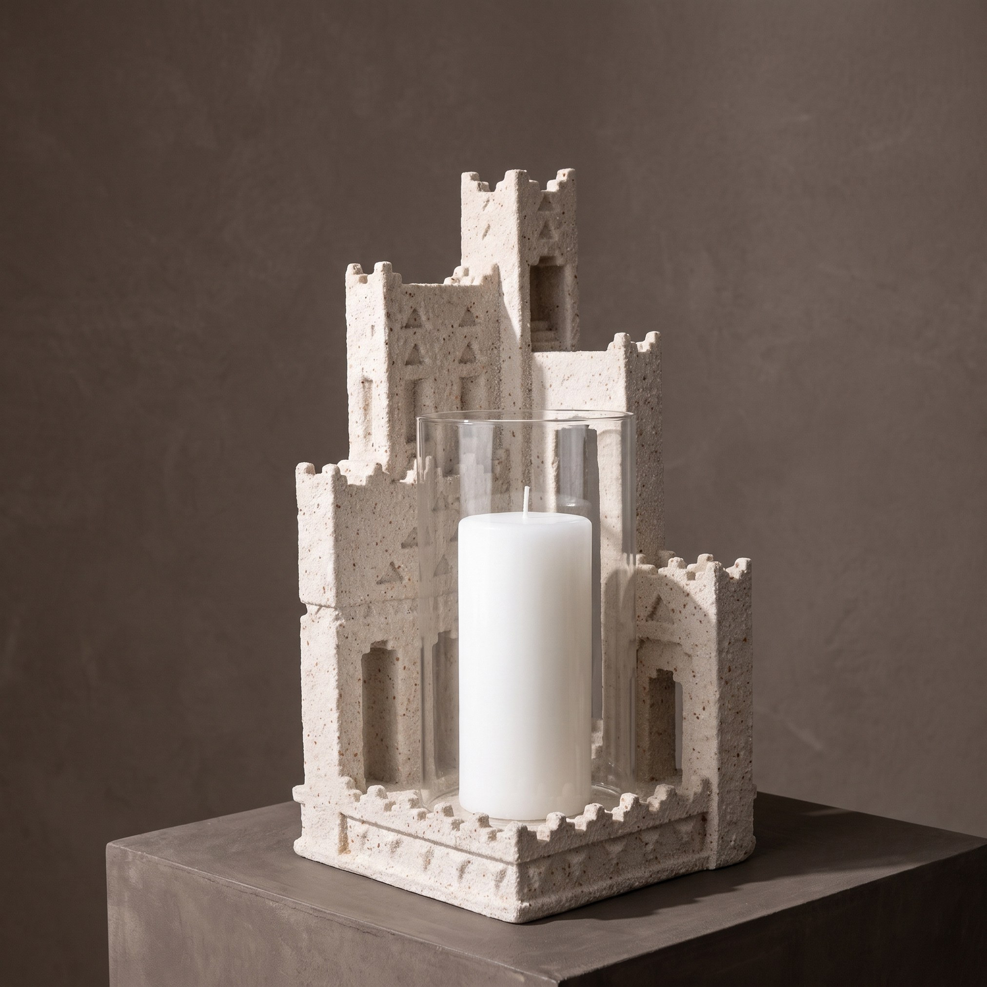 Madar-Nomad Sulaimani Resin Pillar Candleholder - 32 cm-household-decor-candleholdersandlanterns-image-1