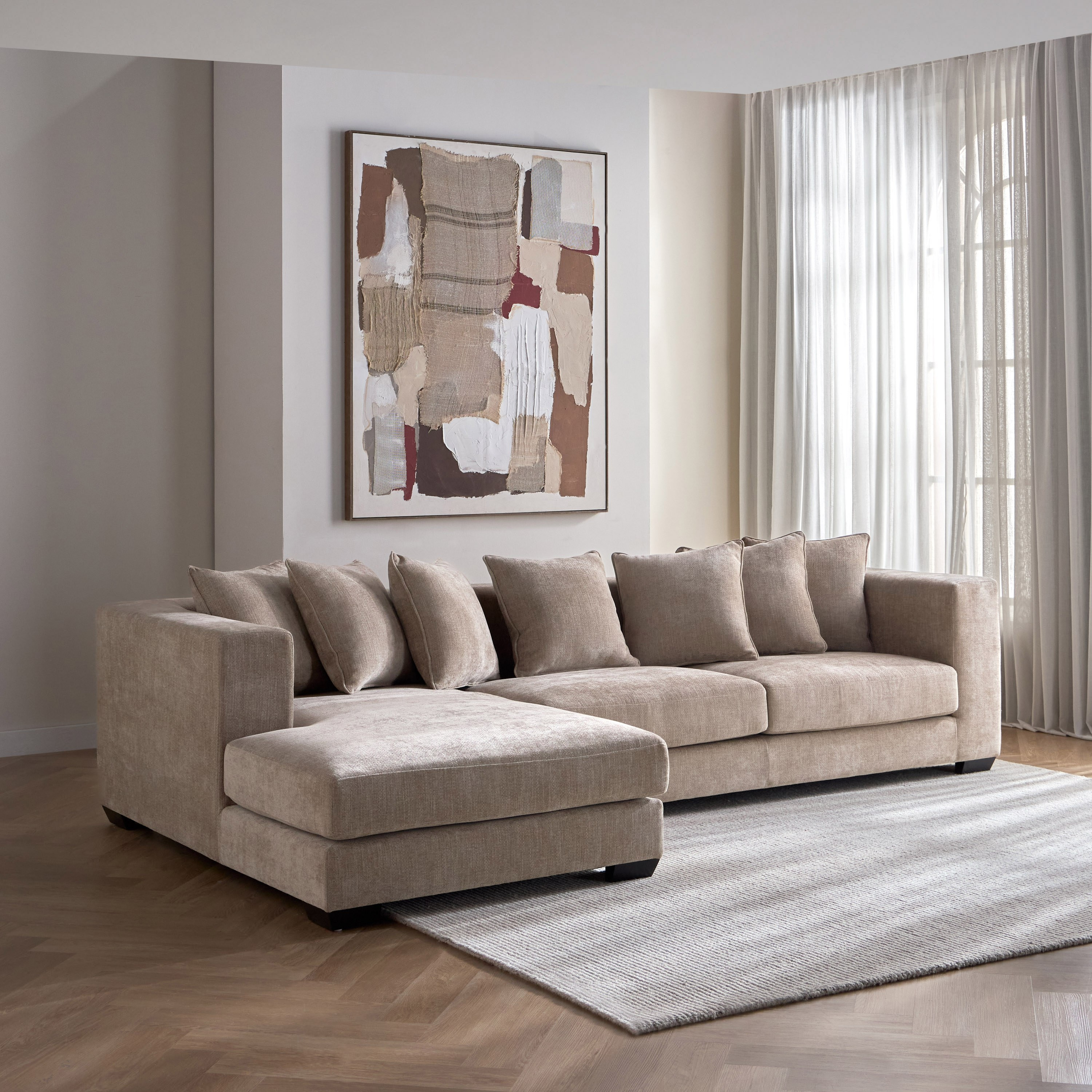 Torino 3-Seater Fabric Left Corner Sofa