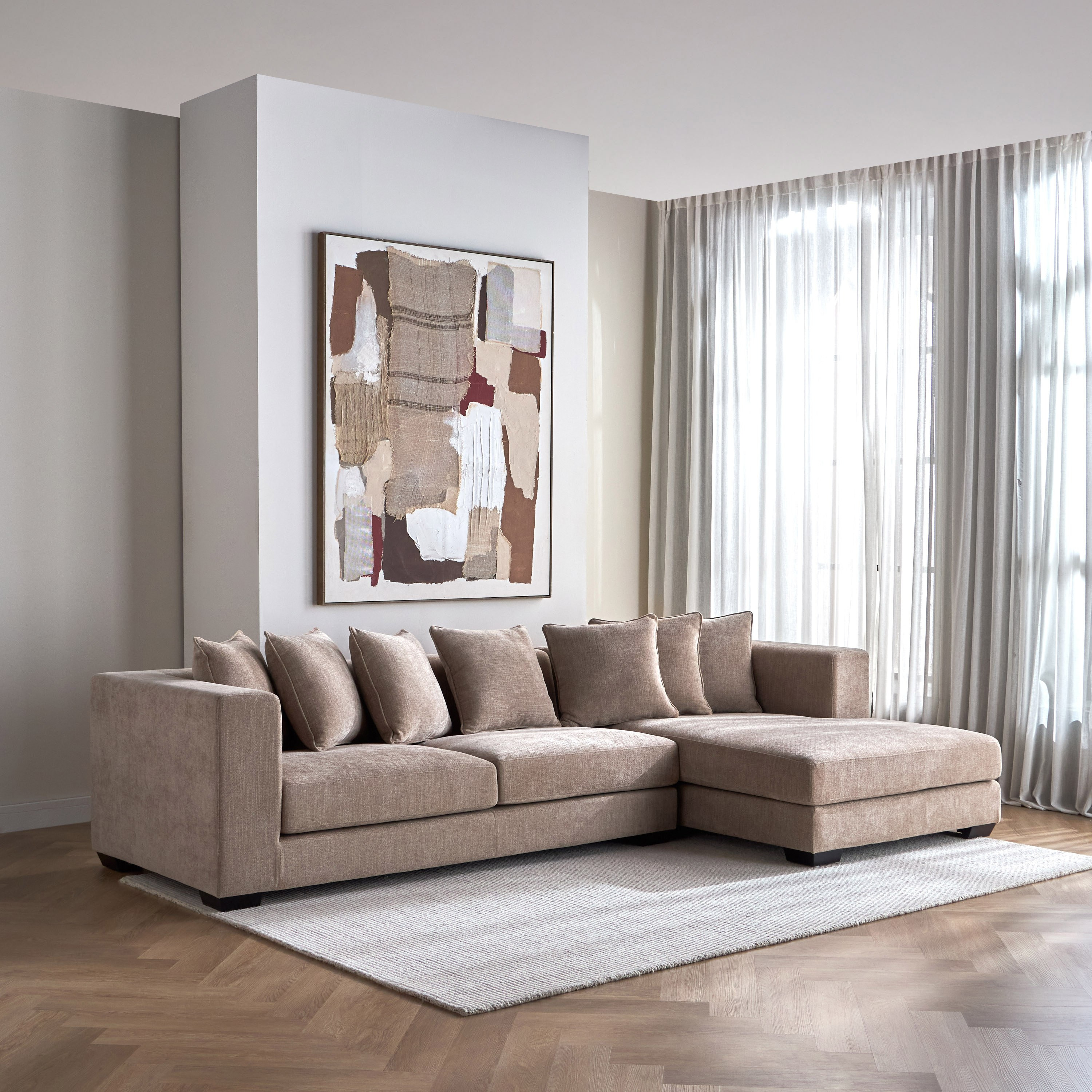 Torino 3-Seater Fabric Right Corner Sofa