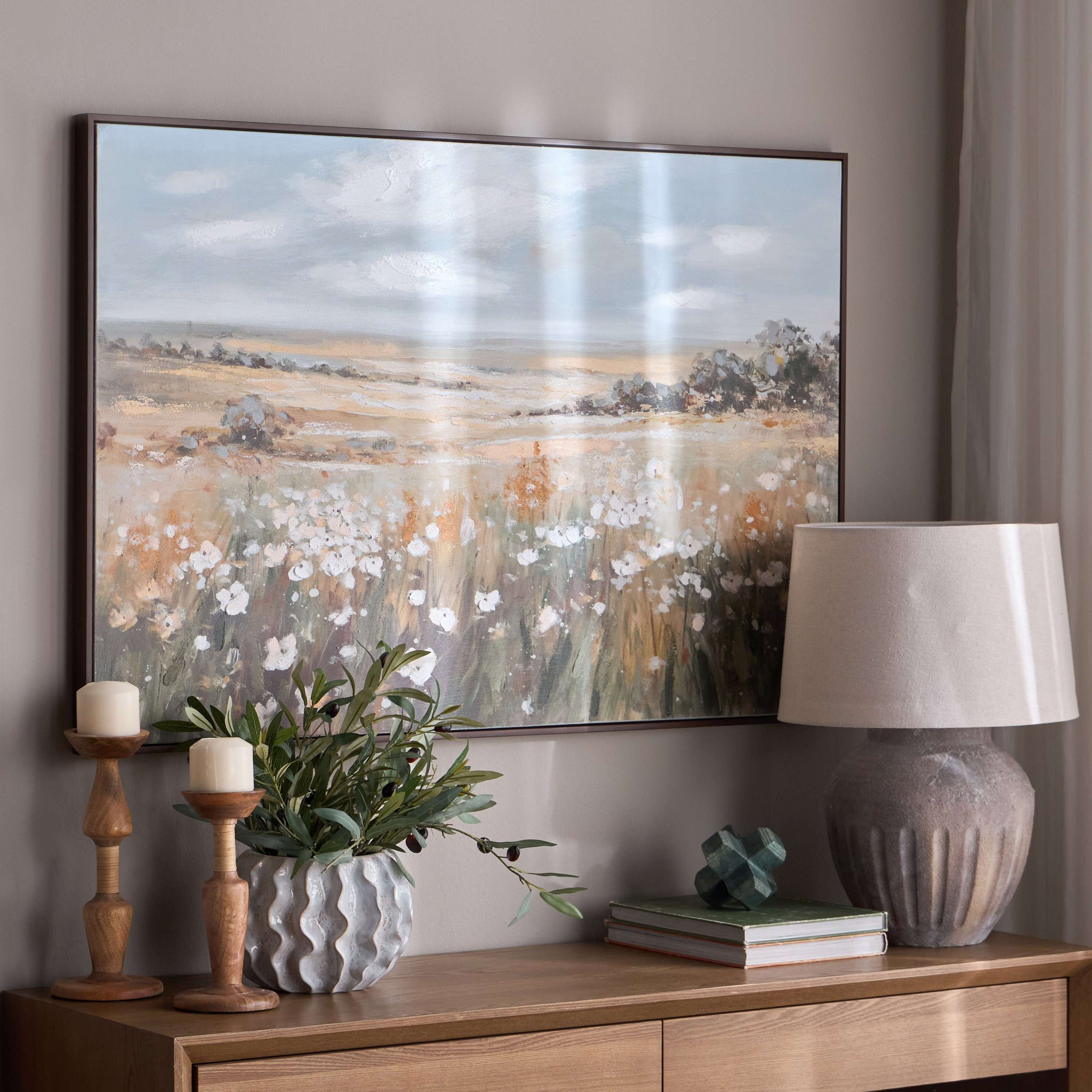 لوحة كانفاس مؤطرة بألوان زيتية - فلورينا - 120x80 سم-household-walldecorandmirrors-wallart-image-3