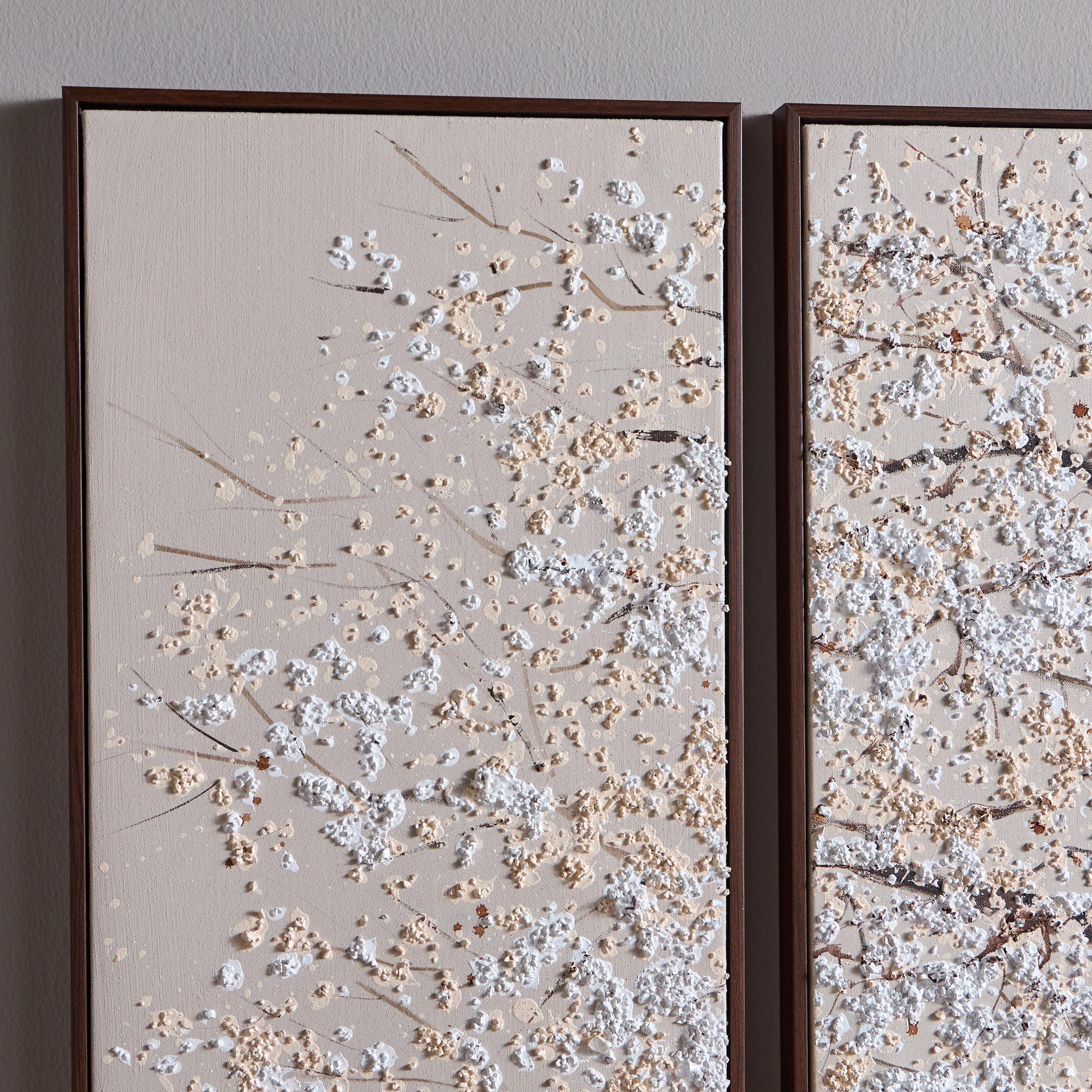 طقم زينة حائط بألوان زيتية كانفاس مؤطرة 3 قطع - أوفيليا - 40 × 120 سم-household-walldecorandmirrors-wallart-image-3