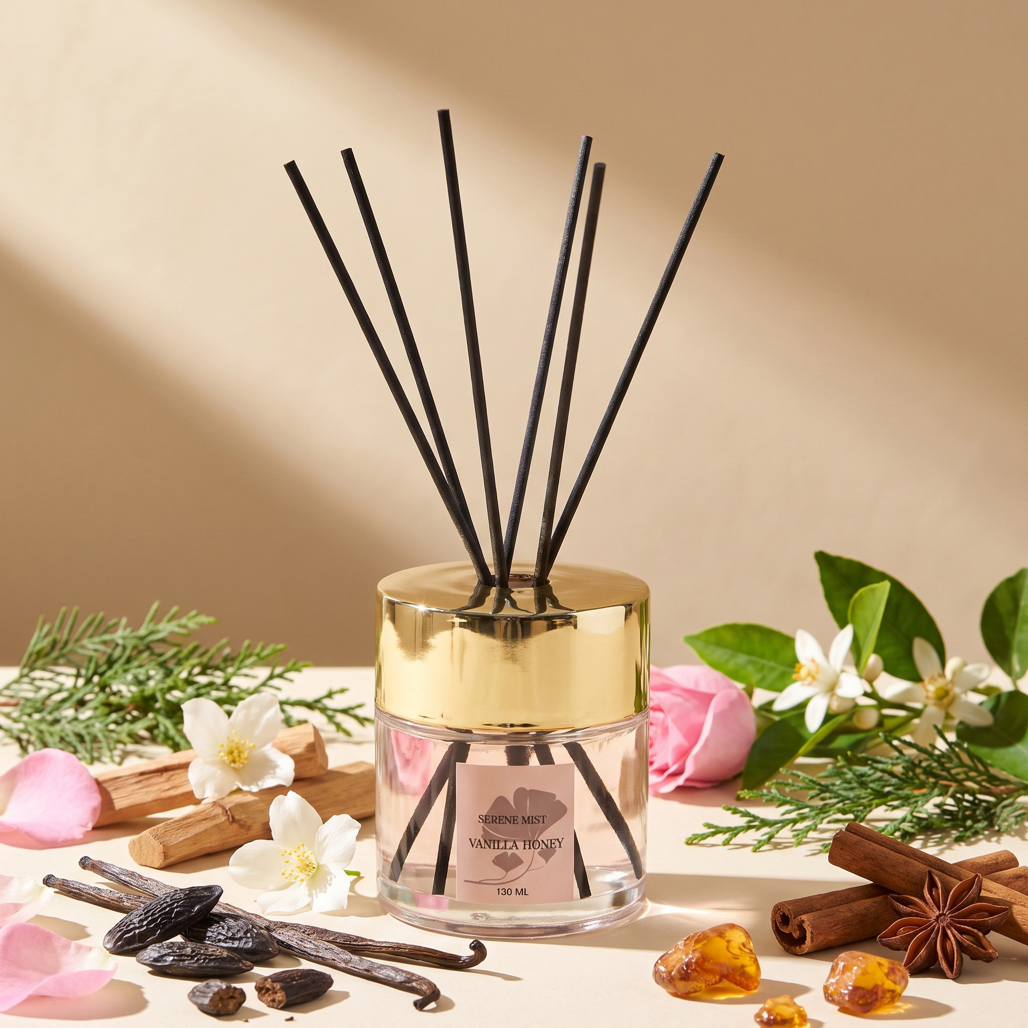 Serene Mist Vanilla Honey Reed Diffuser - 130 ml-household-homefragrance-reeddiffusers-image-1