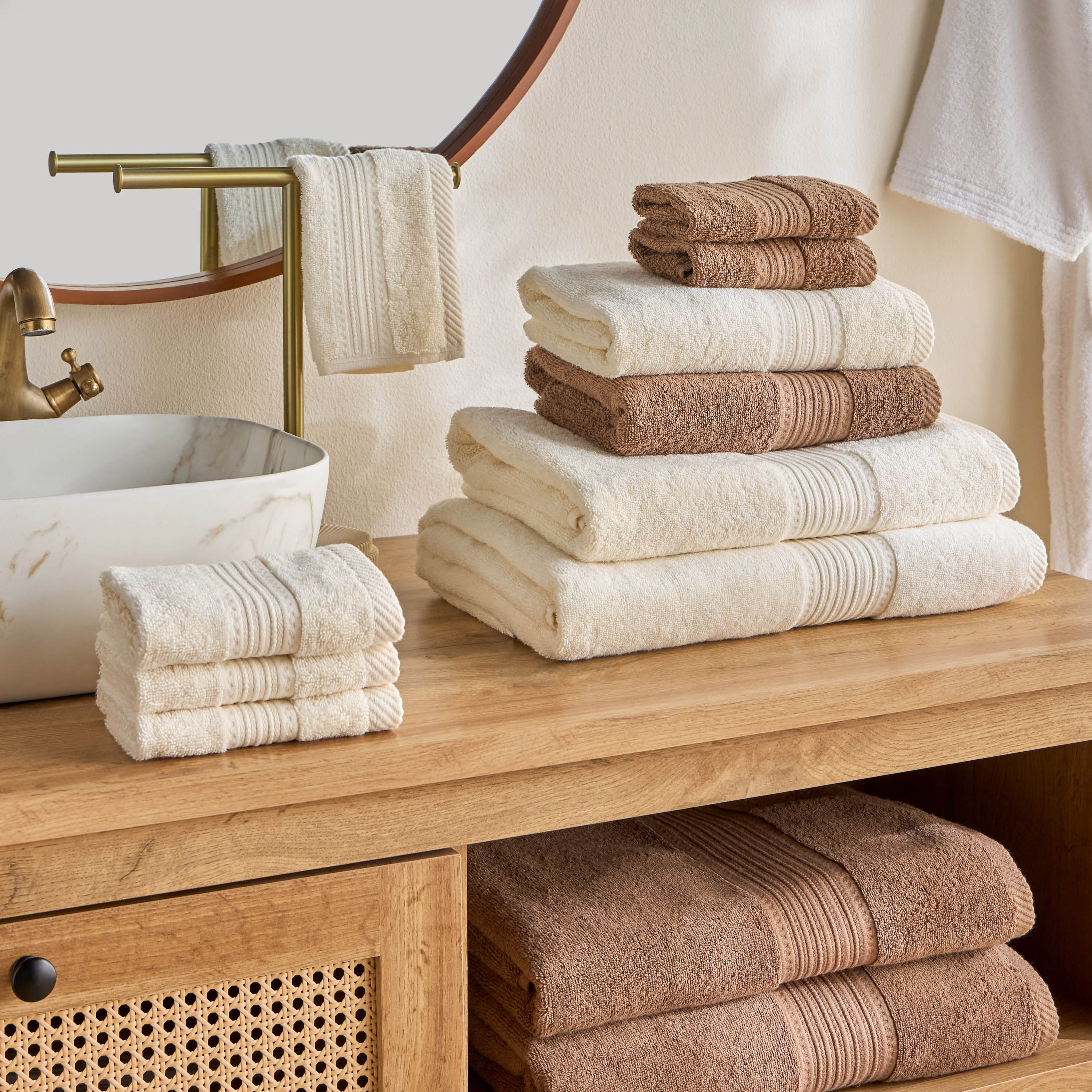 طقم مناشف يد قطن 600 غرام لكل متر مربع 4 قطع - سيرينا - 30x30 سم-household-bathandlaundry-bathlinen-towels-image-6