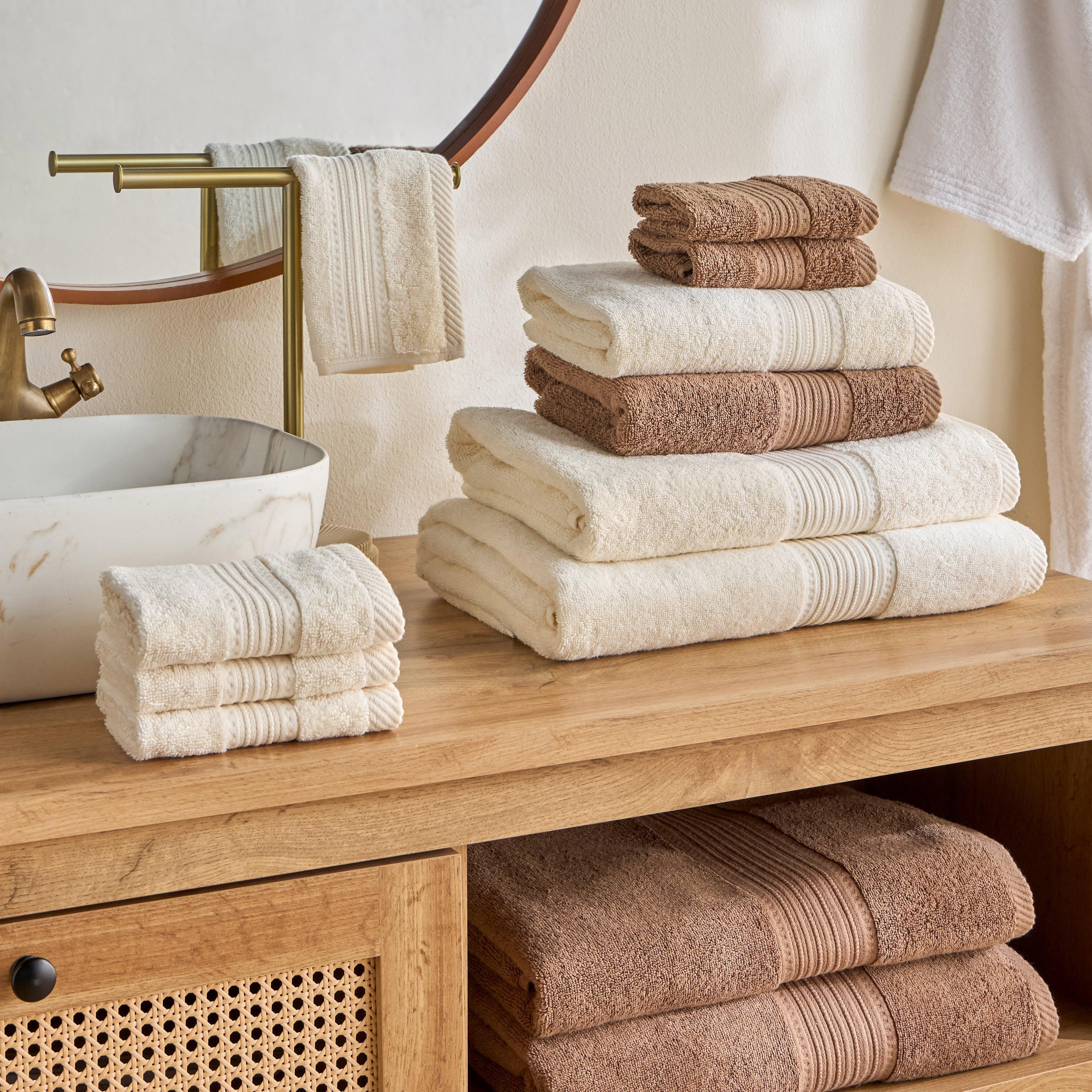 منشفة يد قطن بكثافة 600 جرام لكل متر مربع - سيرينا - 50x100 سم-household-bathandlaundry-bathlinen-towels-image-7
