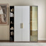 Falcon 3 Door Swing Wardrobe with Drawer - Reflective Glass/White Oak-InfluencerCodes_Ramadan26_All_20012026-image-2