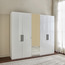 Falcon 5 Door Swing Wardrobe with Drawer - HG White/Mirror-InfluencerCodes_Ramadan26_All_20012026-image-1